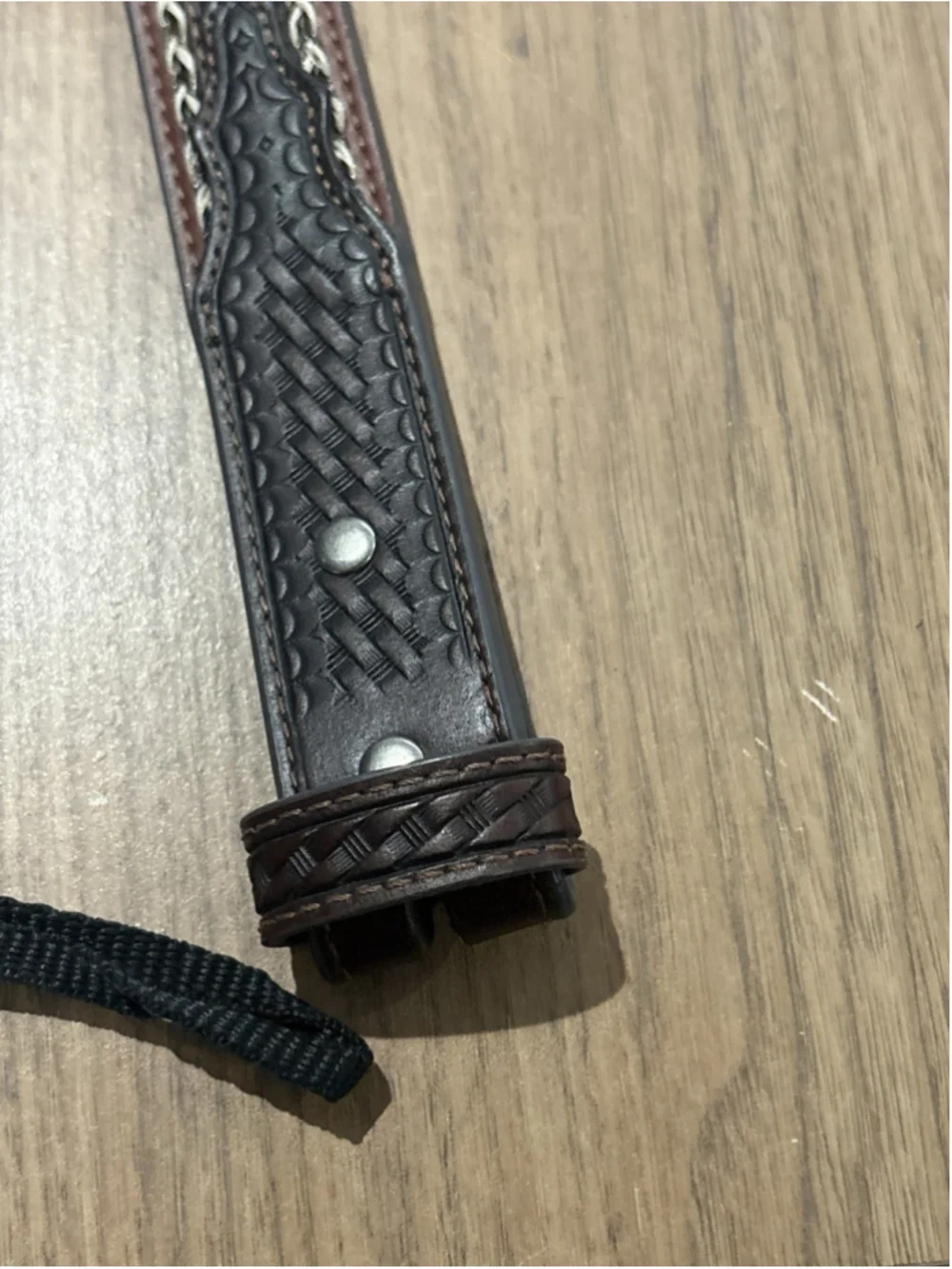 Cody James Boys Western Belt Size 24 Brown Tooled Leather Cowboy